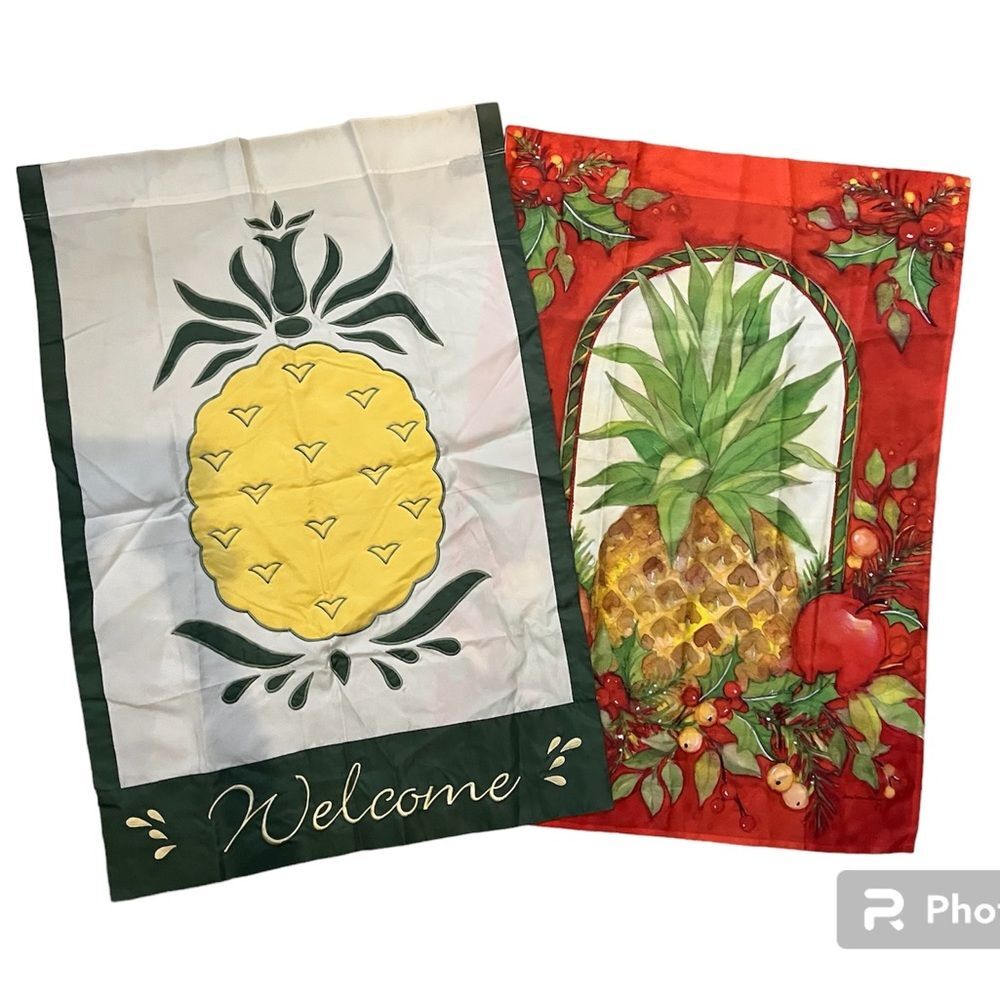 2 pineapple outdoor banners flags 
Evergreen enterprises and the flag center
